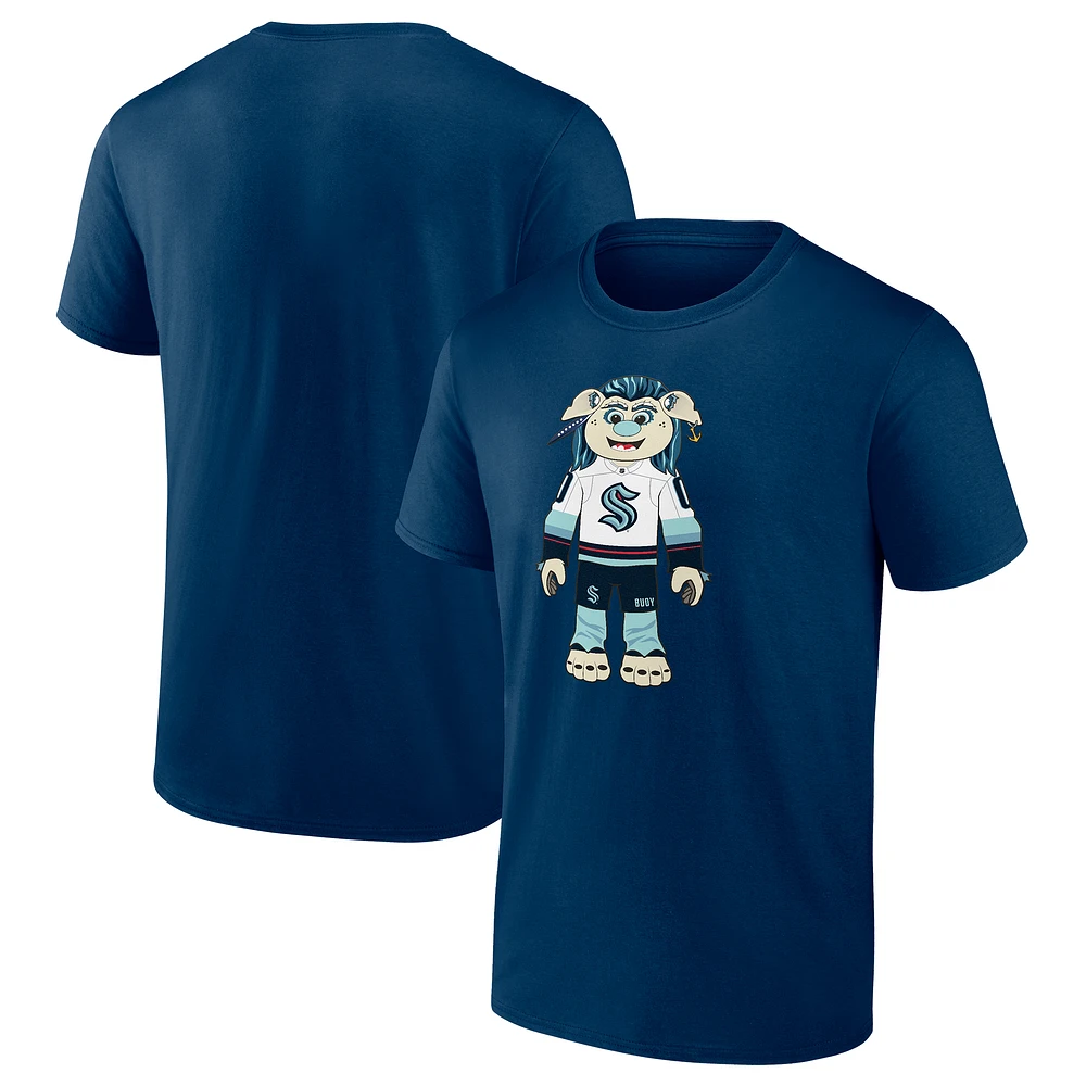 Men's Deep Sea Blue Seattle Kraken Mascot Buoy T-Shirt