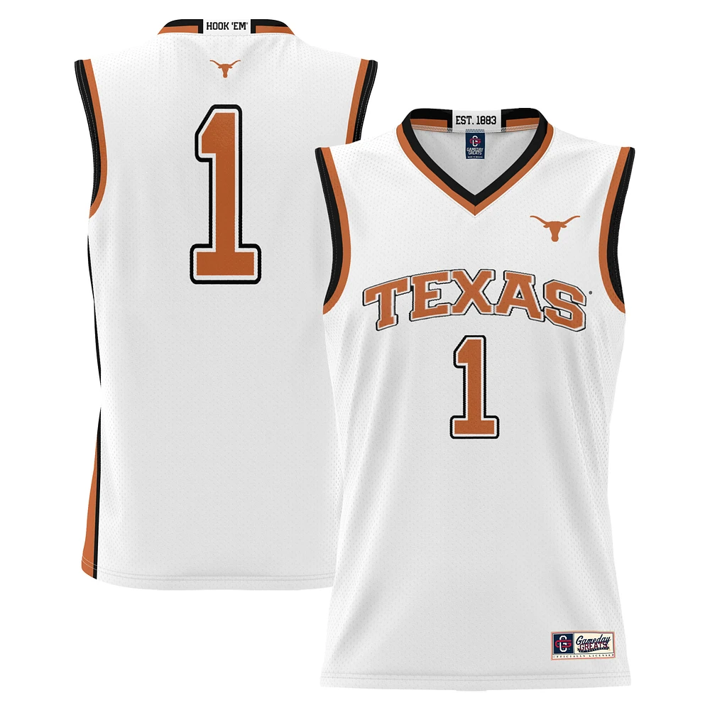 GameDay Greats White #1 Texas Longhorns Replica Lightweight Basketball Jersey
