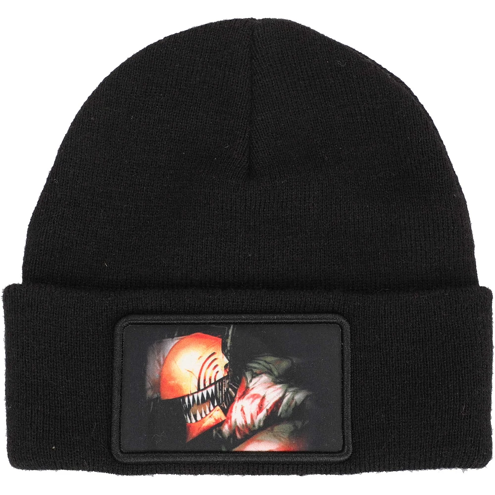 Unisex Black Chainsaw Man Cuffed Knit Hat