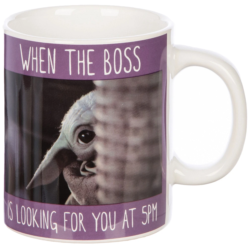 The Mandalorian Grogu "When The Boss" Meme Coffee Mug