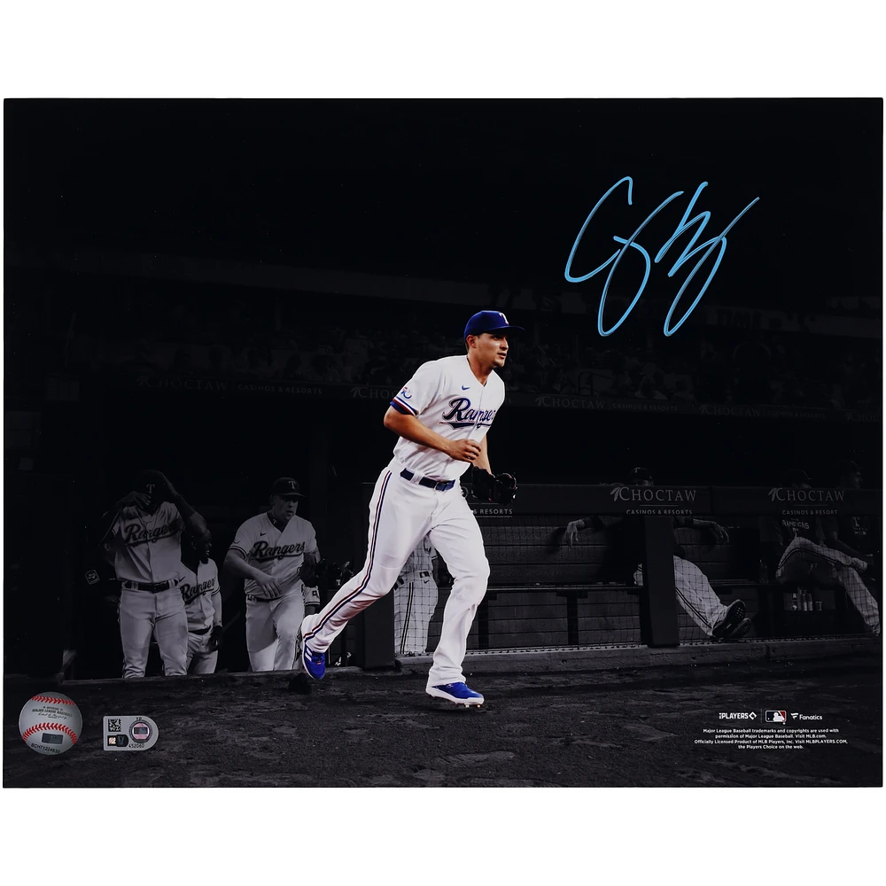 Corey Seager Texas Rangers Autographed 11" x 14" Running Out of Dugout Spotlight Photograph
