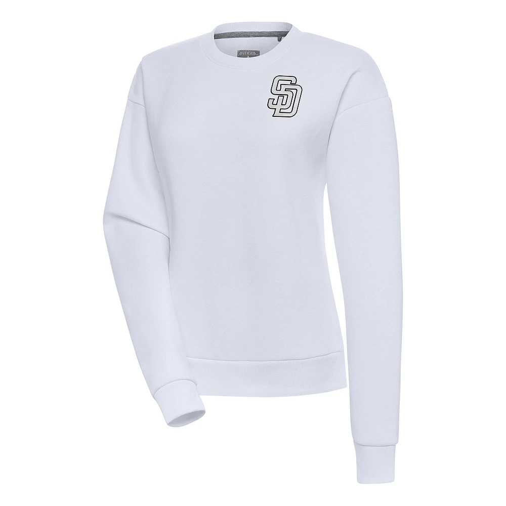 Women's Antigua San Diego Padres Brushed Metallic Victory Pullover Sweatshirt