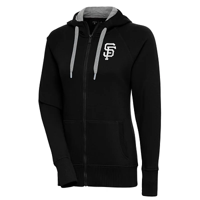 Women's Antigua San Francisco Giants Brushed Metallic Victory Full-Zip Hoodie