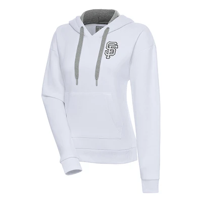 Women's Antigua San Francisco Giants Brushed Metallic Victory Pullover Hoodie