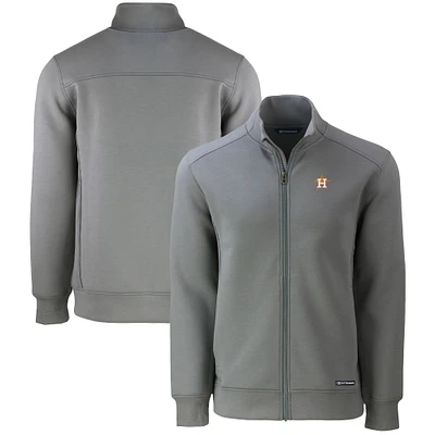 Men's Cutter & Buck Gray Houston Astros Roam Eco Recycled Full-Zip Jacket