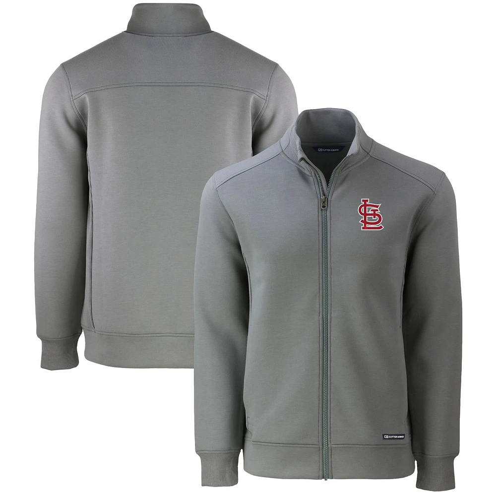 Men's Cutter & Buck Gray St. Louis Cardinals Roam Eco Recycled Full-Zip Jacket