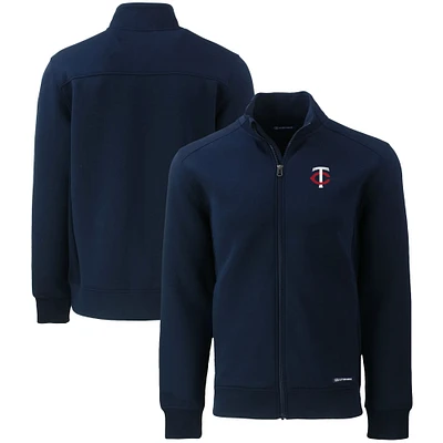 Men's Cutter & Buck Navy Minnesota Twins Roam Eco Recycled Full-Zip Jacket