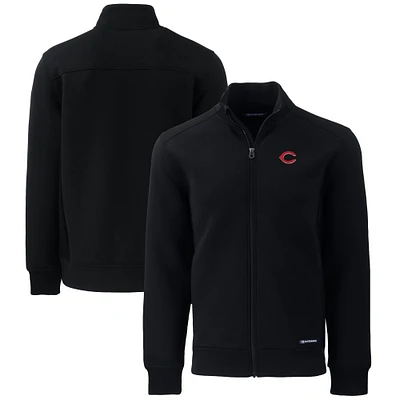 Men's Cutter & Buck Black Cincinnati Reds Big Tall Roam Eco Recycled Full-Zip Jacket