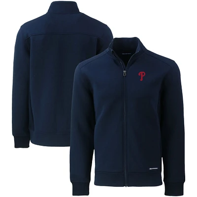 Men's Cutter & Buck Navy Philadelphia Phillies Big Tall Roam Eco Recycled Full-Zip Jacket