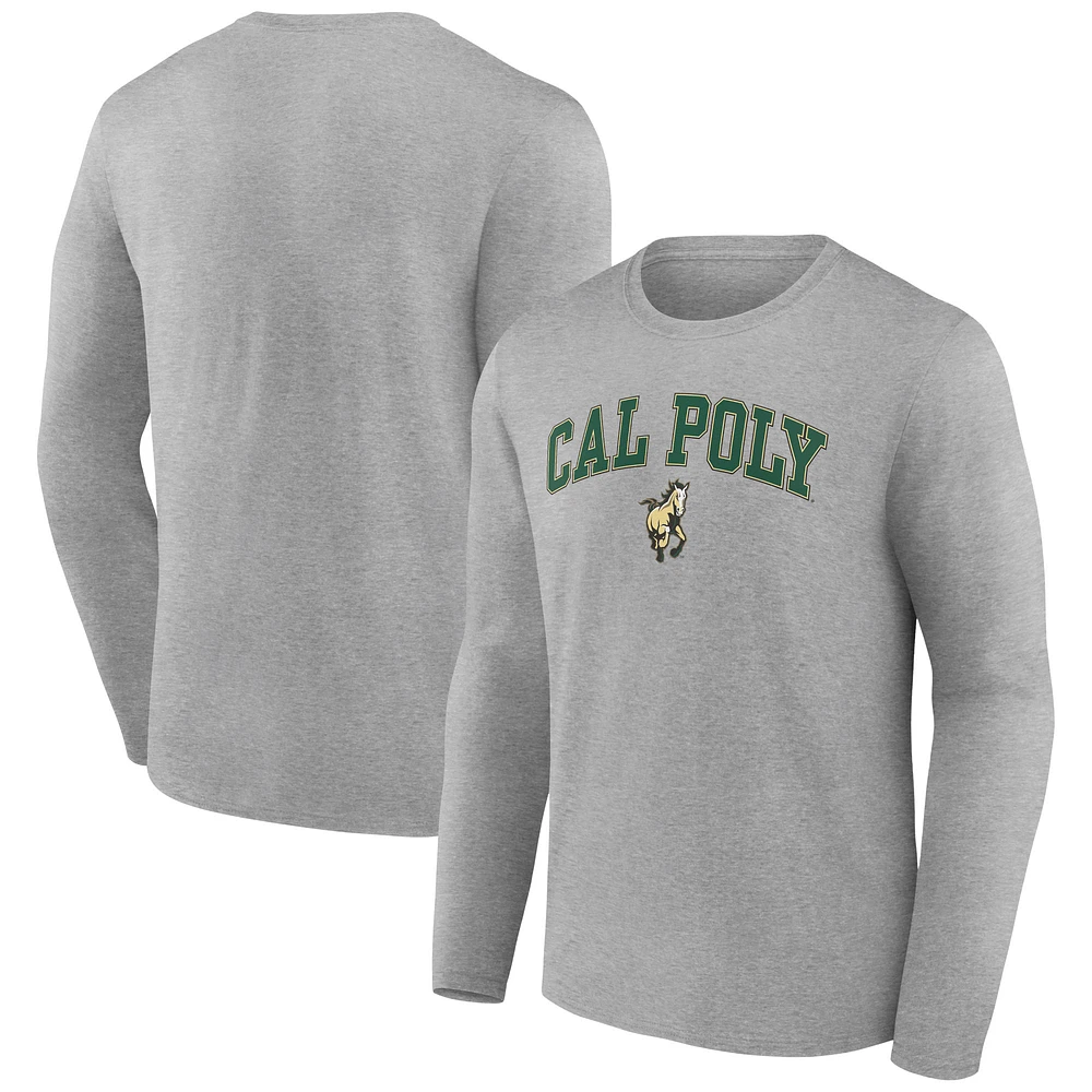 Men's Gray Cal Poly Mustangs Campus Long Sleeve T-Shirt