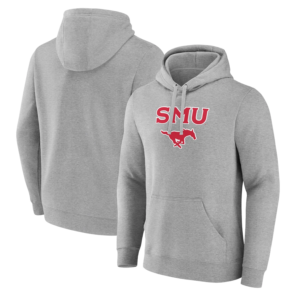 Men's Gray SMU Mustangs Campus Pullover Hoodie