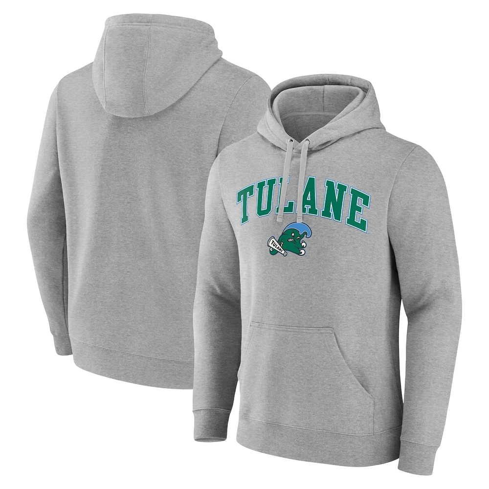 Men's Gray Tulane Green Wave Campus Pullover Hoodie