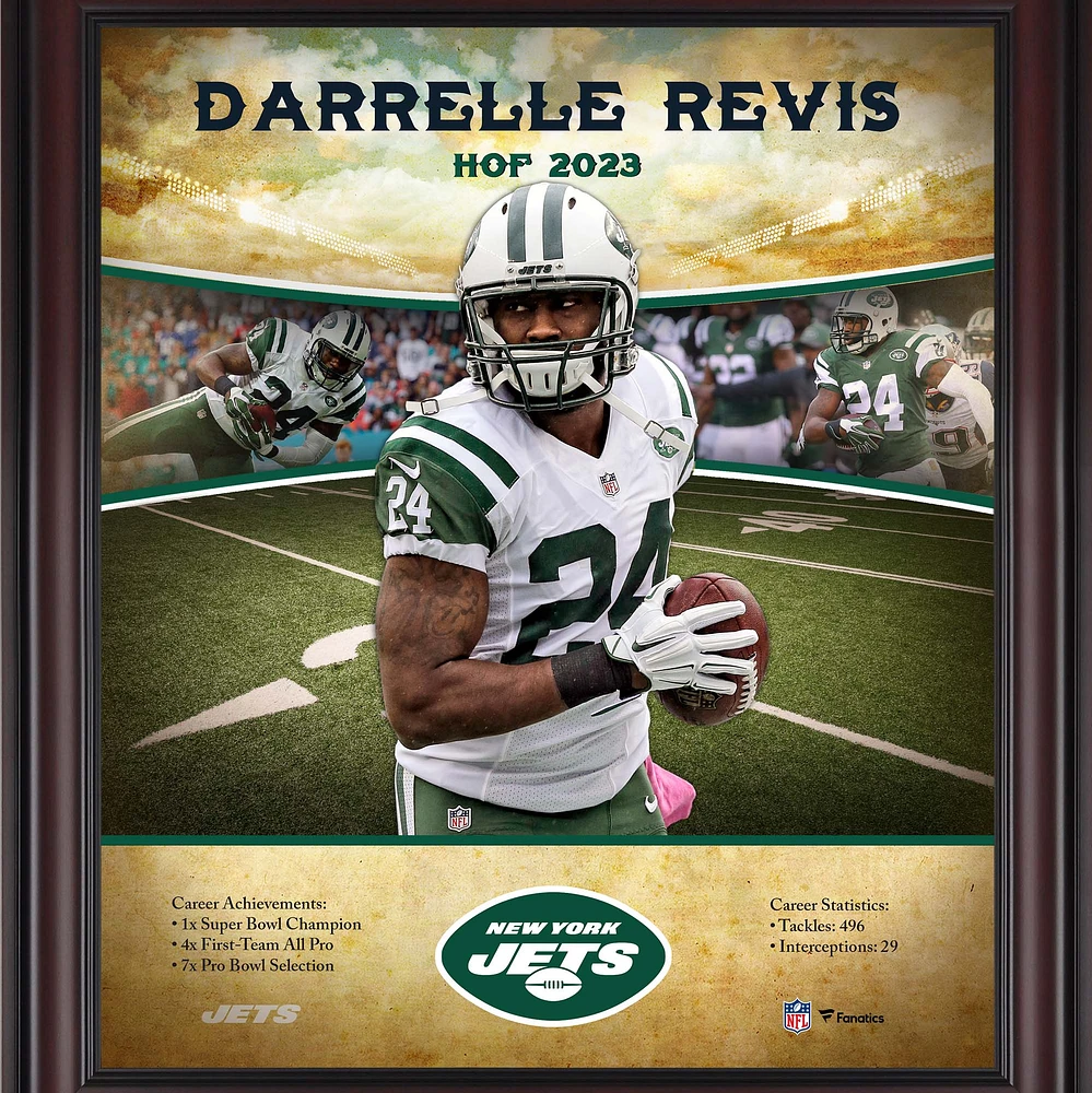 Darrelle Revis New York Jets Framed 15" x 17" Hall of Fame Career Profile