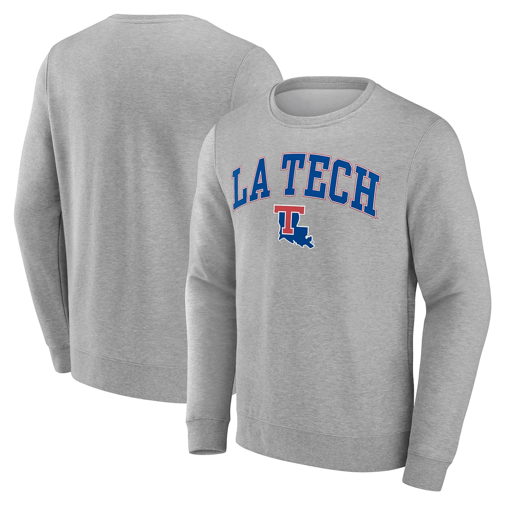 Men's Gray Louisiana Tech Bulldogs Campus Sweatshirt