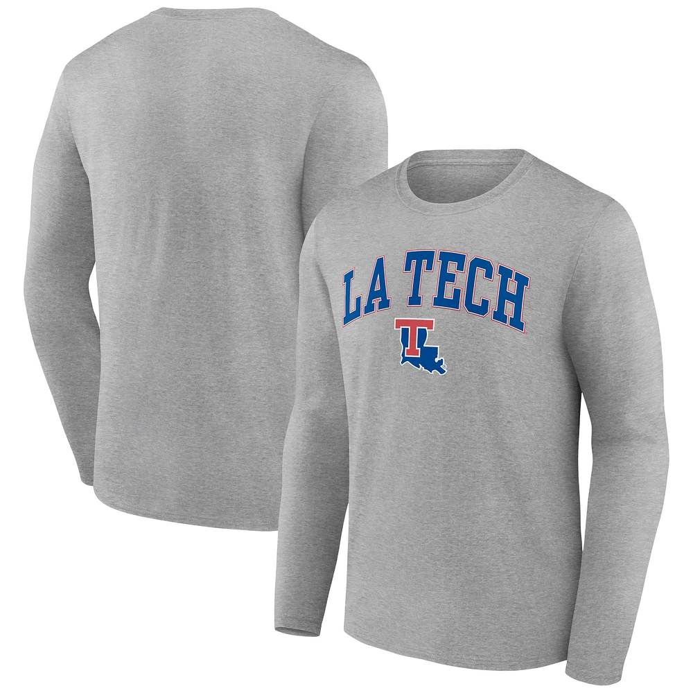 Men's Gray Louisiana Tech Bulldogs Campus Long Sleeve T-Shirt