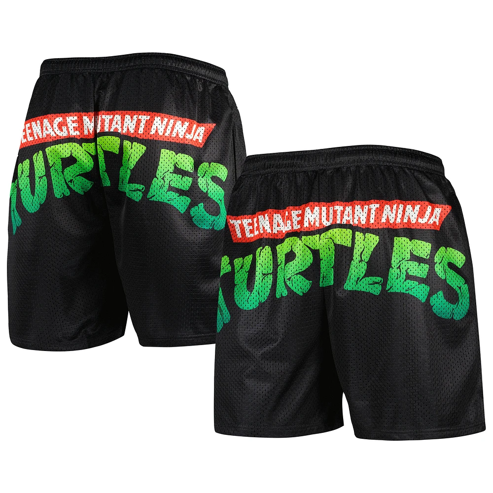 Men's Chalk Line Black Teenage Mutant Ninja Turtles Logo Retro Shorts