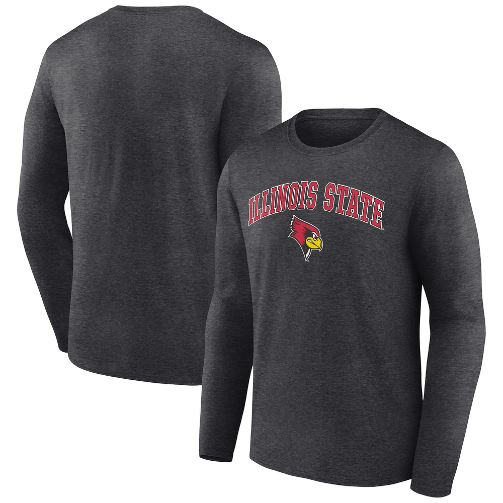 Men's Charcoal Illinois State Redbirds Campus Long Sleeve T-Shirt