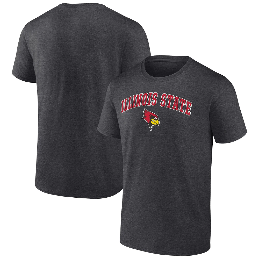 Men's Charcoal Illinois State Redbirds Campus T-Shirt