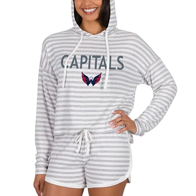 Women's Concepts Sport Cream Washington Capitals Visibility Long Sleeve Hoodie Top & Shorts Set