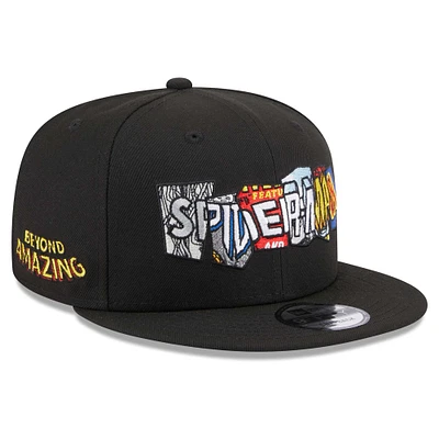 Men's New Era Black Spider-Man Titles 9FIFTY Snapback Hat