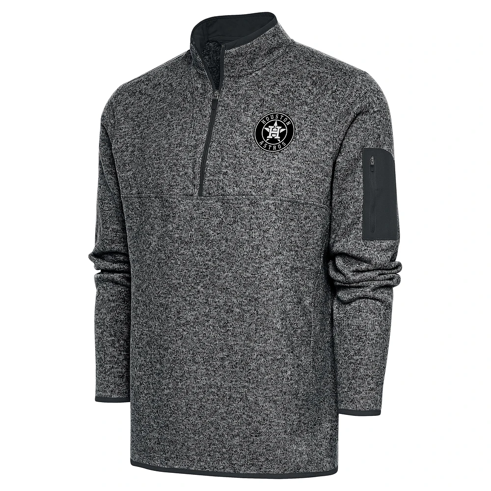 Men's Antigua Graphite Houston Astros Metallic Big & Tall Quarter-Zip Jacket