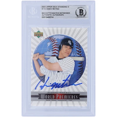 Hideki Matsui New York Yankees Autographed 2003 Upper Deck Standing O #115 Beckett Fanatics Witnessed Authenticated Rookie Card