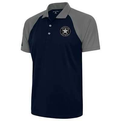 Men's Antigua Navy Houston Astros Metallic Nova Polo