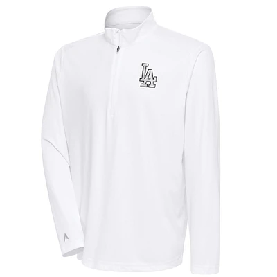 Men's Antigua Los Angeles Dodgers Metallic Tribute Quarter-Zip Top