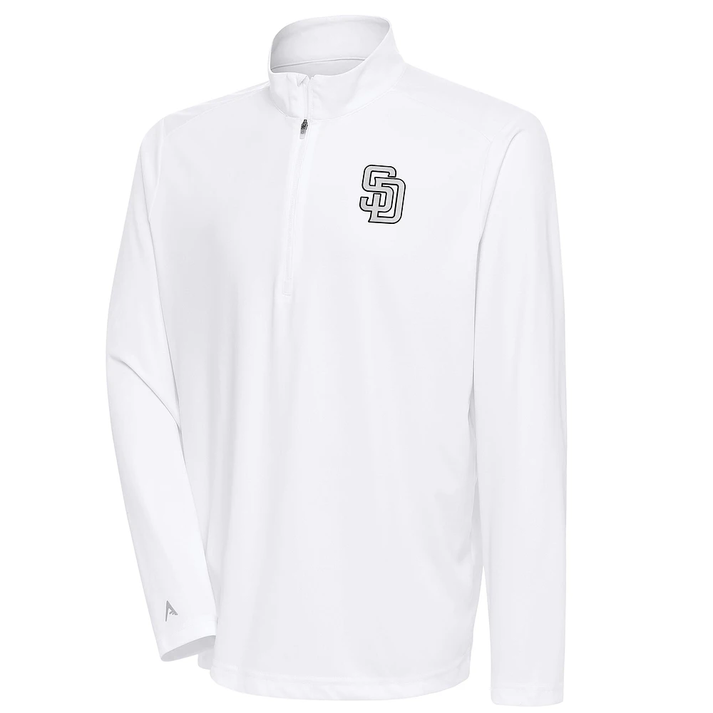 Men's Antigua San Diego Padres Metallic Tribute Quarter-Zip Top