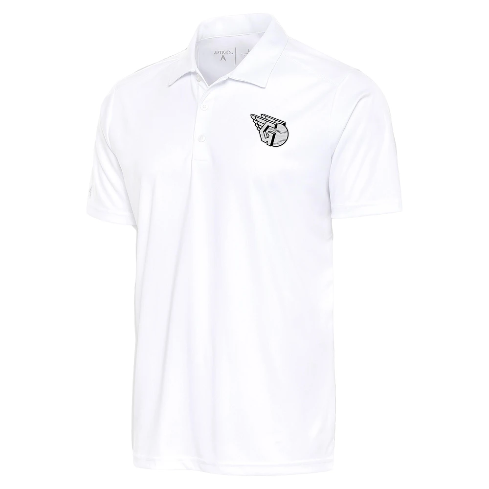 Men's Antigua White Cleveland Guardians Big & Tall Metallic Tribute Polo