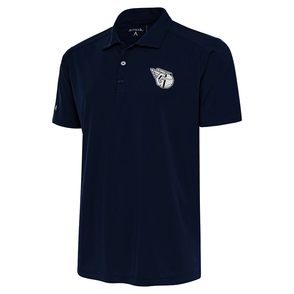 Men's Antigua Navy Cleveland Guardians Big & Tall Metallic Tribute Polo