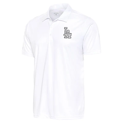 Men's Antigua White Los Angeles Dodgers Big & Tall Metallic Tribute Polo