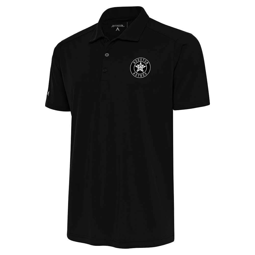 Men's Antigua Black Houston Astros Metallic Tribute Polo