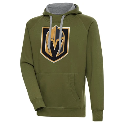 Men's Antigua Olive Vegas Golden Knights Victory Pullover Hoodie