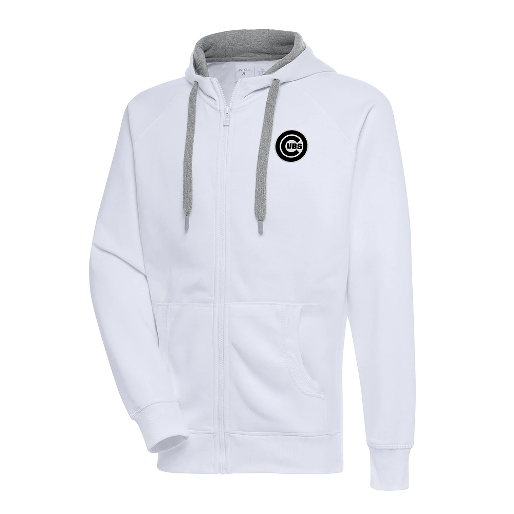 Men's Antigua Chicago Cubs Metallic Victory Full-Zip Hoodie