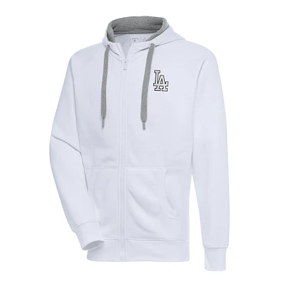 Men's Antigua Los Angeles Dodgers Metallic Victory Full-Zip Hoodie