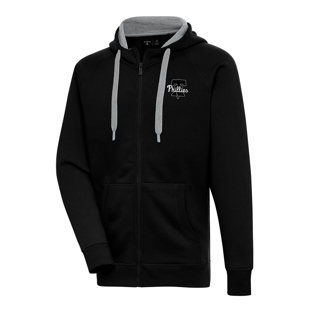 Men's Antigua Philadelphia Phillies Metallic Victory Full-Zip Hoodie