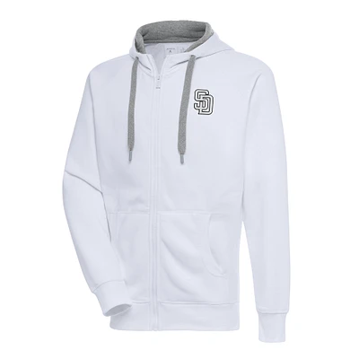 Men's Antigua San Diego Padres Metallic Victory Full-Zip Hoodie