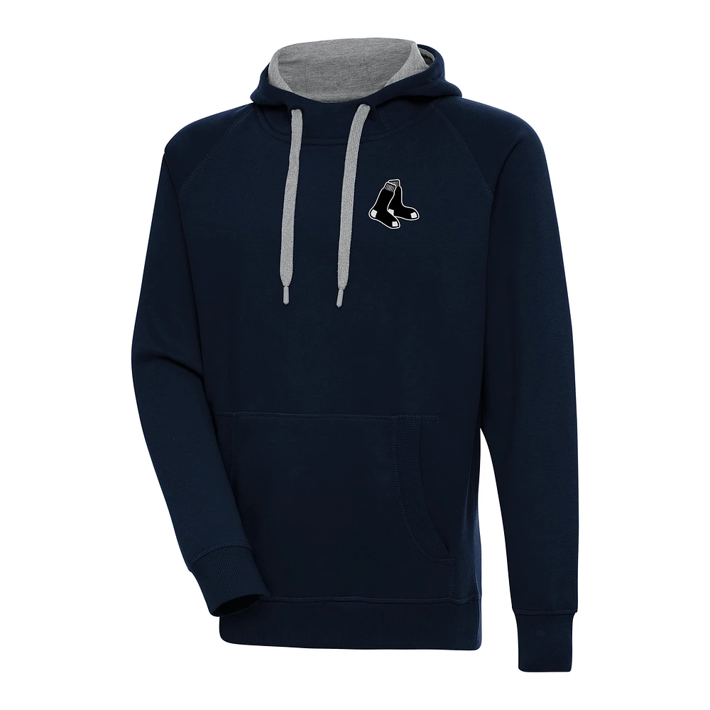 Men's Antigua Navy Boston Red Sox Metallic Victory Pullover Hoodie