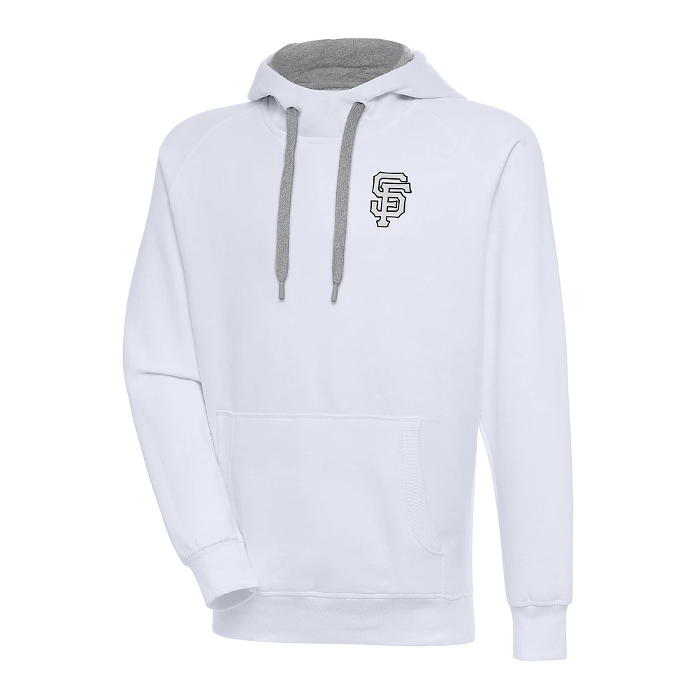 Men's Antigua White San Francisco Giants Metallic Victory Pullover Hoodie