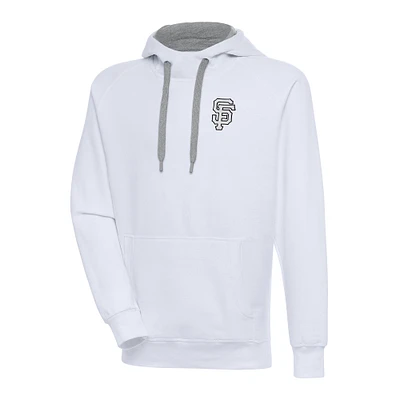 Men's Antigua White San Francisco Giants Metallic Victory Pullover Hoodie