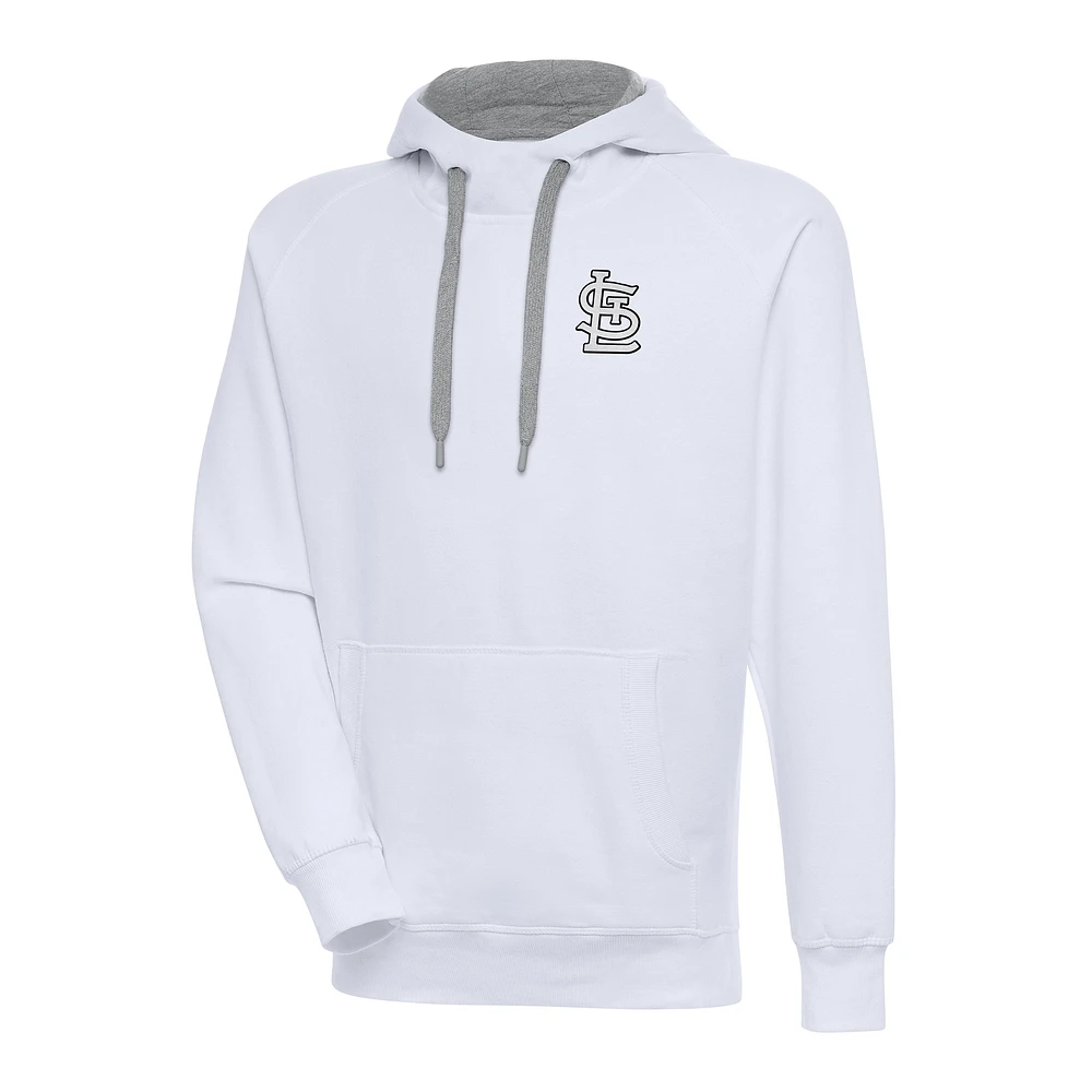 Men's Antigua White St. Louis Cardinals Metallic Victory Pullover Hoodie
