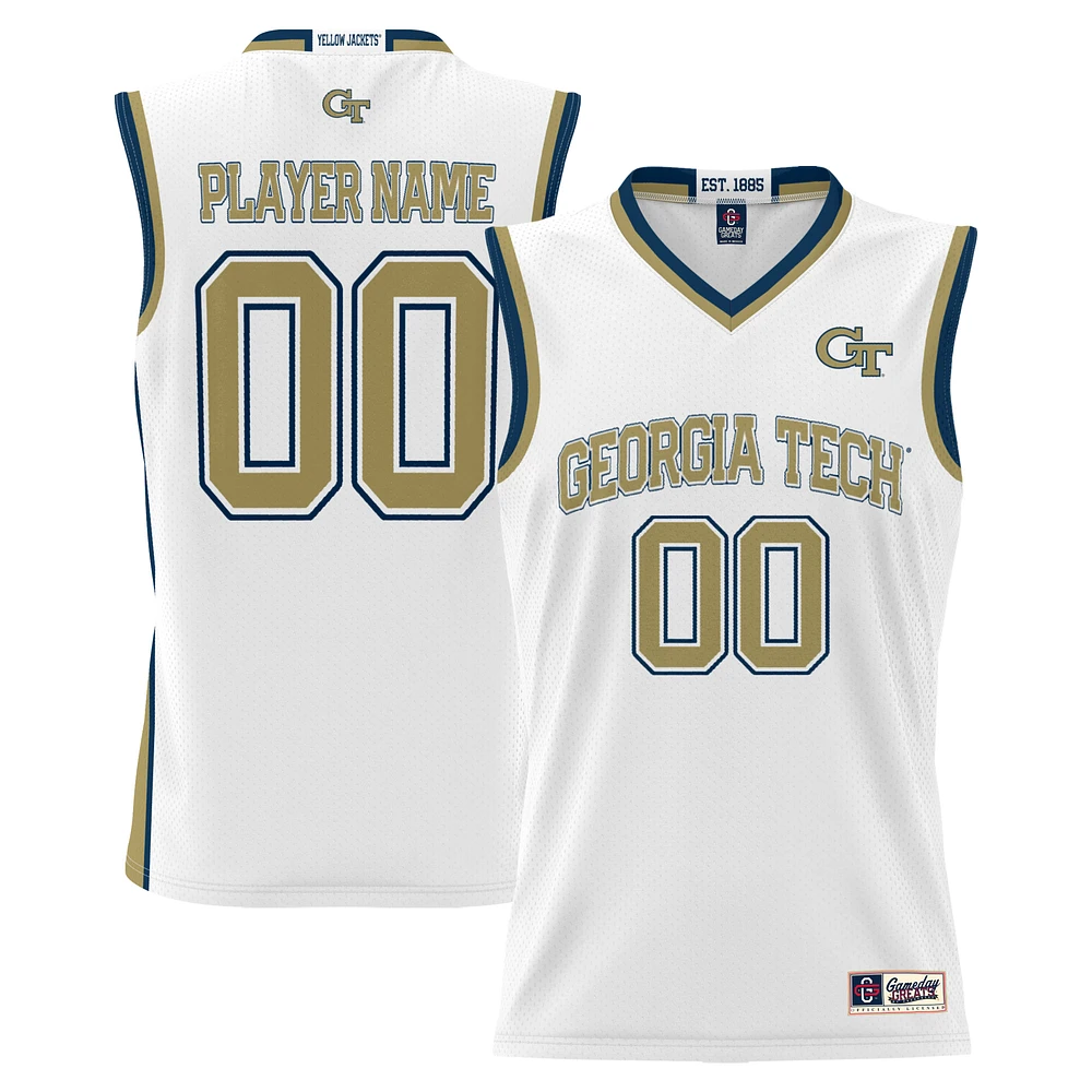 Unisex GameDay Greats White Georgia Tech Yellow Jackets NIL Pick-A-Player Lightweight Men's Basketball Jersey