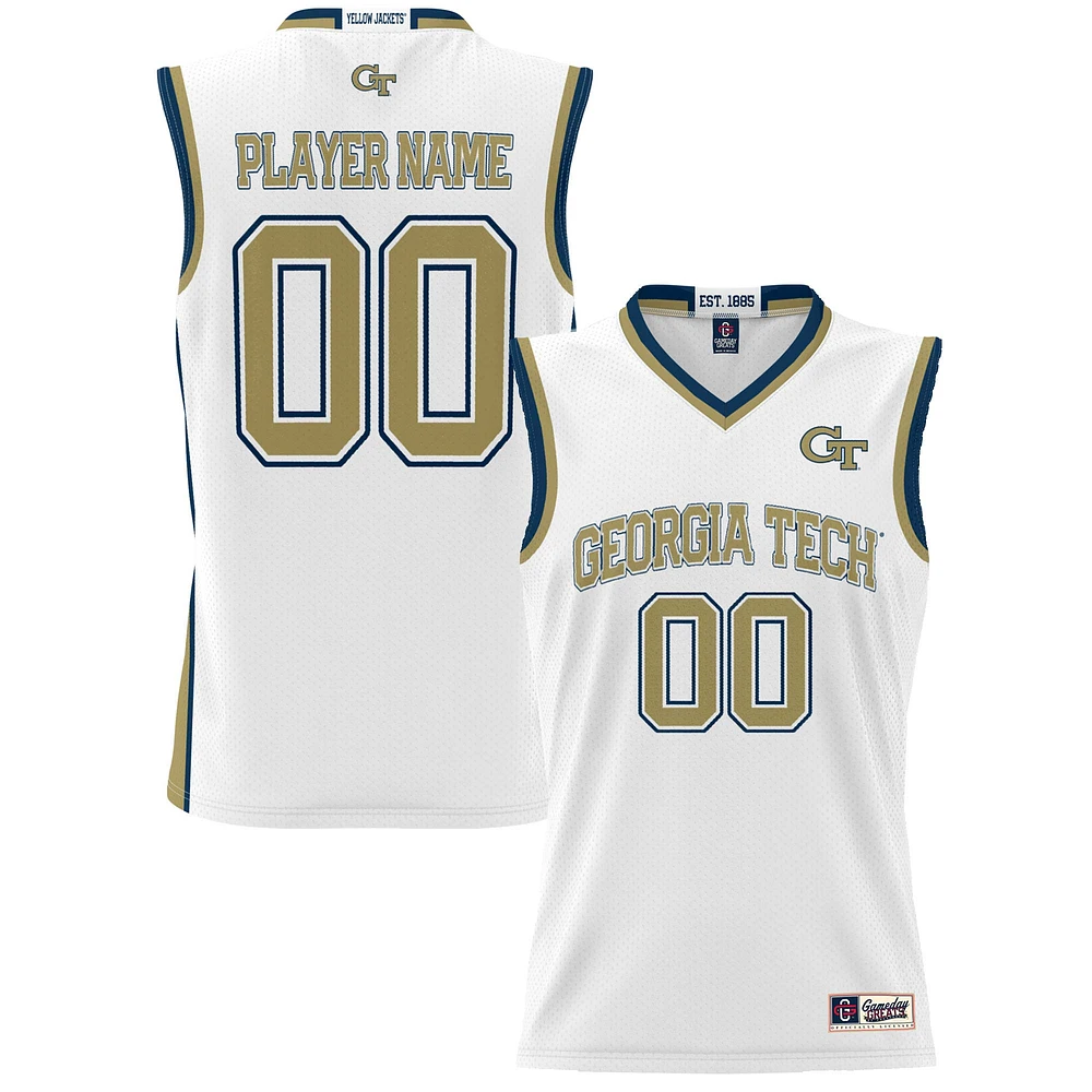 Youth GameDay Greats White Georgia Tech Yellow Jackets NIL Pick-A-Player Lightweight Women's Basketball Jersey