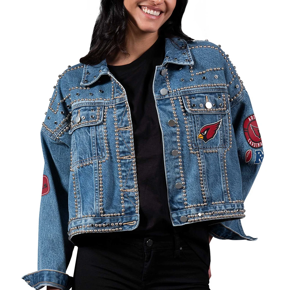 Women's G-III 4Her by Carl Banks Arizona Cardinals First Finish Medium Denim Full-Button Jacket