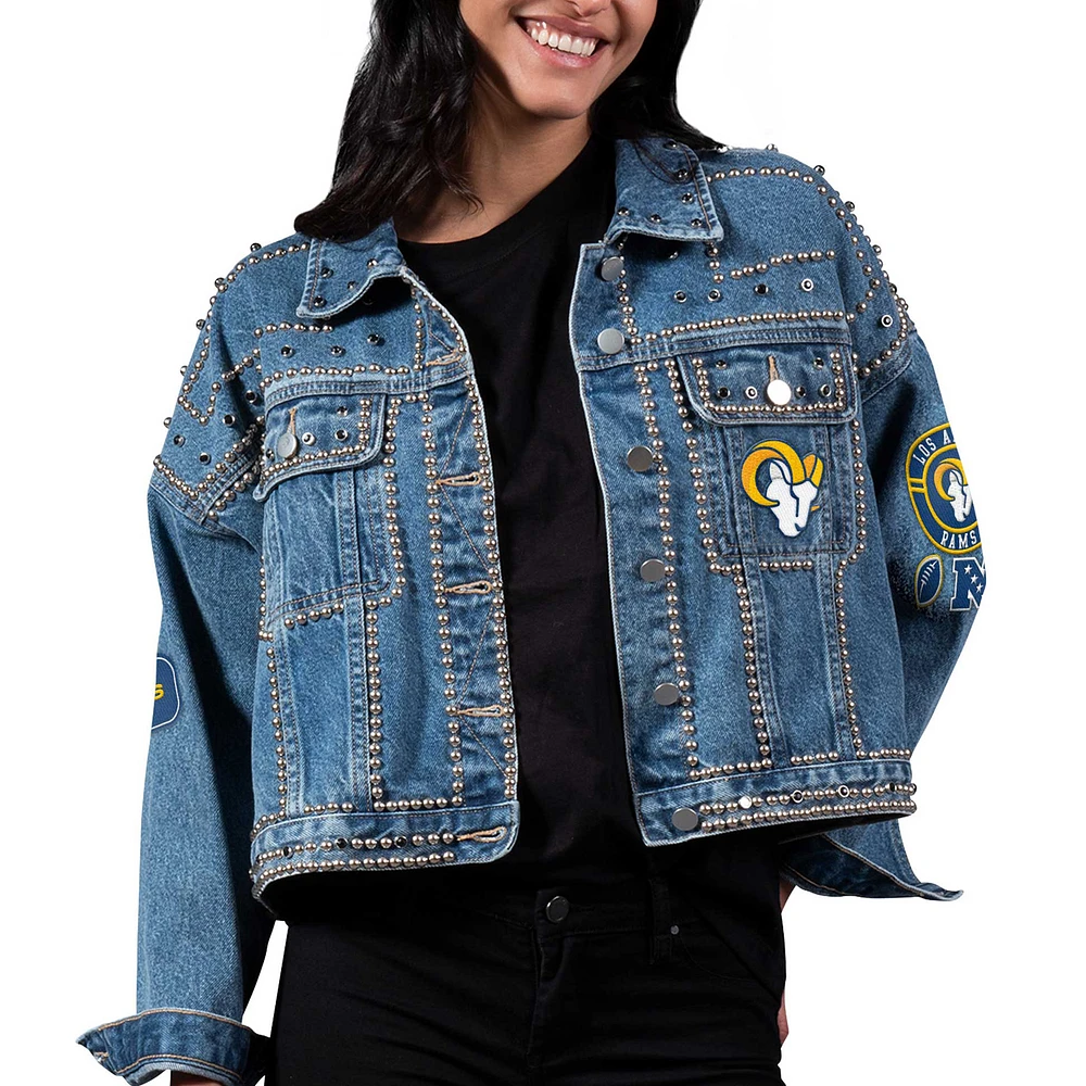 Women's G-III 4Her by Carl Banks Los Angeles Rams First Finish Medium Denim Full-Button Jacket