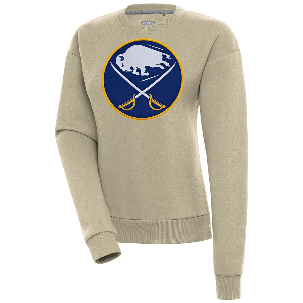 Women's Antigua Khaki Buffalo Sabres Victory Pullover Sweatshirt