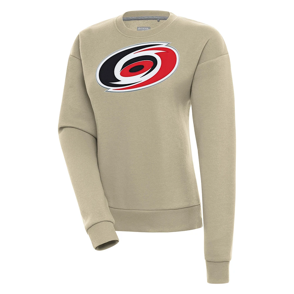 Women's Antigua Khaki Carolina Hurricanes Victory Pullover Sweatshirt