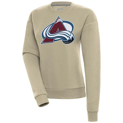 Women's Antigua Khaki Colorado Avalanche Victory Pullover Sweatshirt
