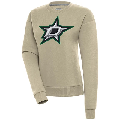 Women's Antigua Khaki Dallas Stars Victory Pullover Sweatshirt